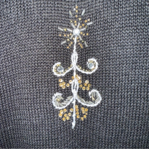 White Stag Women’s Plus Size Holiday Sweater Vest Zip Up Sz 18W/20W beaded - Picture 4 of 12